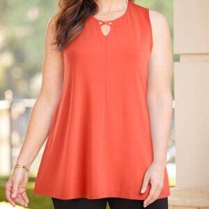 Catherines Orange Notch Neck /w Straps Swing Tanktop -4X-NWT